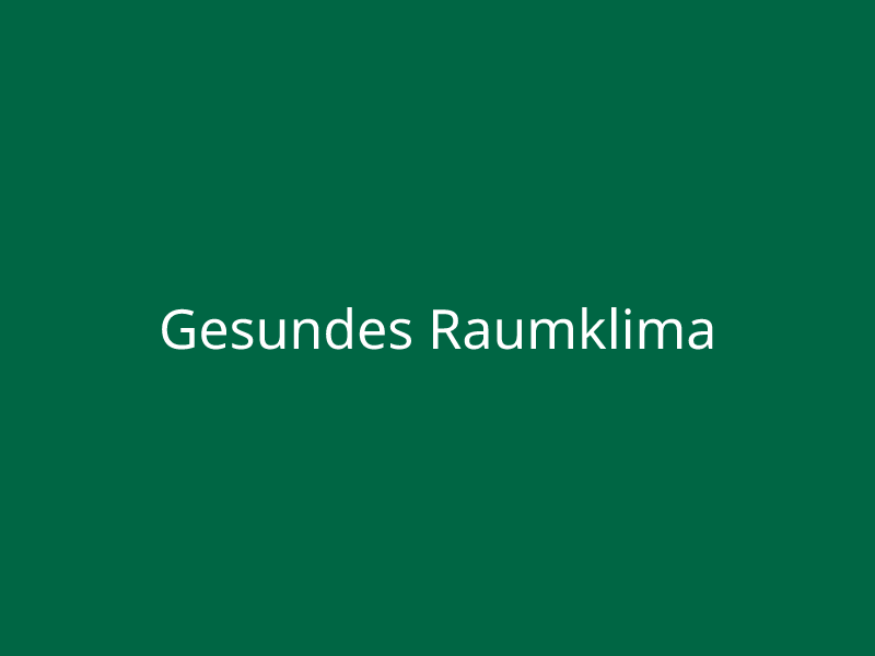 Gesundes Raumklima