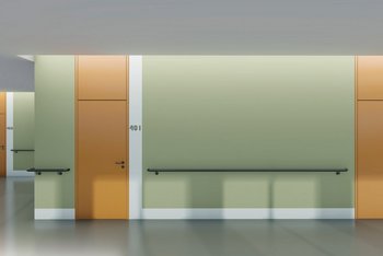 <p>(3) Wenn die Körperfarben der Raumelemente Tür, Wand und Boden nicht den gewünschten Kontrast hervorbringen, können durch kontrastreiches Absetzen&nbsp; (in diesem Fall ein abgetöntes Weiß) entsprechende Kontrastwerte geschaffen werden.</p>