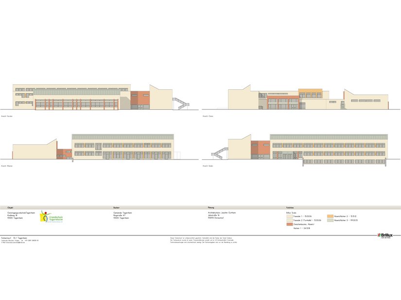Farbentwurf für die Außenansicht aus dem Brillux Farbstudio München.