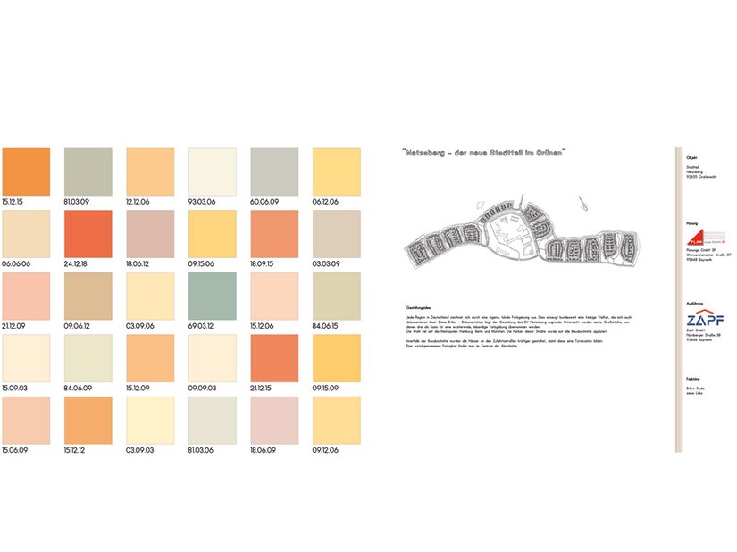 Die gesamte Auswahl für die Fassaden-Farbgestaltung umfasst 30 Töne, die harmonisch mit dem Brillux Farbsystem Scala aufeinander abgestimmt wurden. Farbentwurf aus dem Brillux Farbstudio in München.