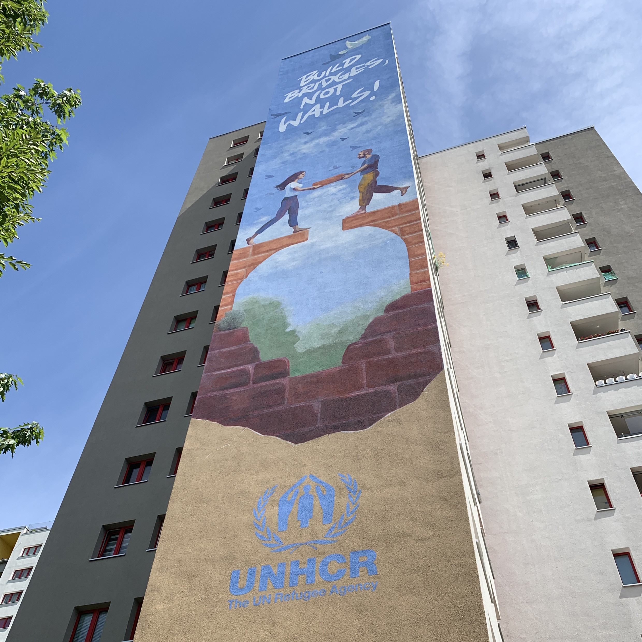 Eine bunt bemalte Hauswand